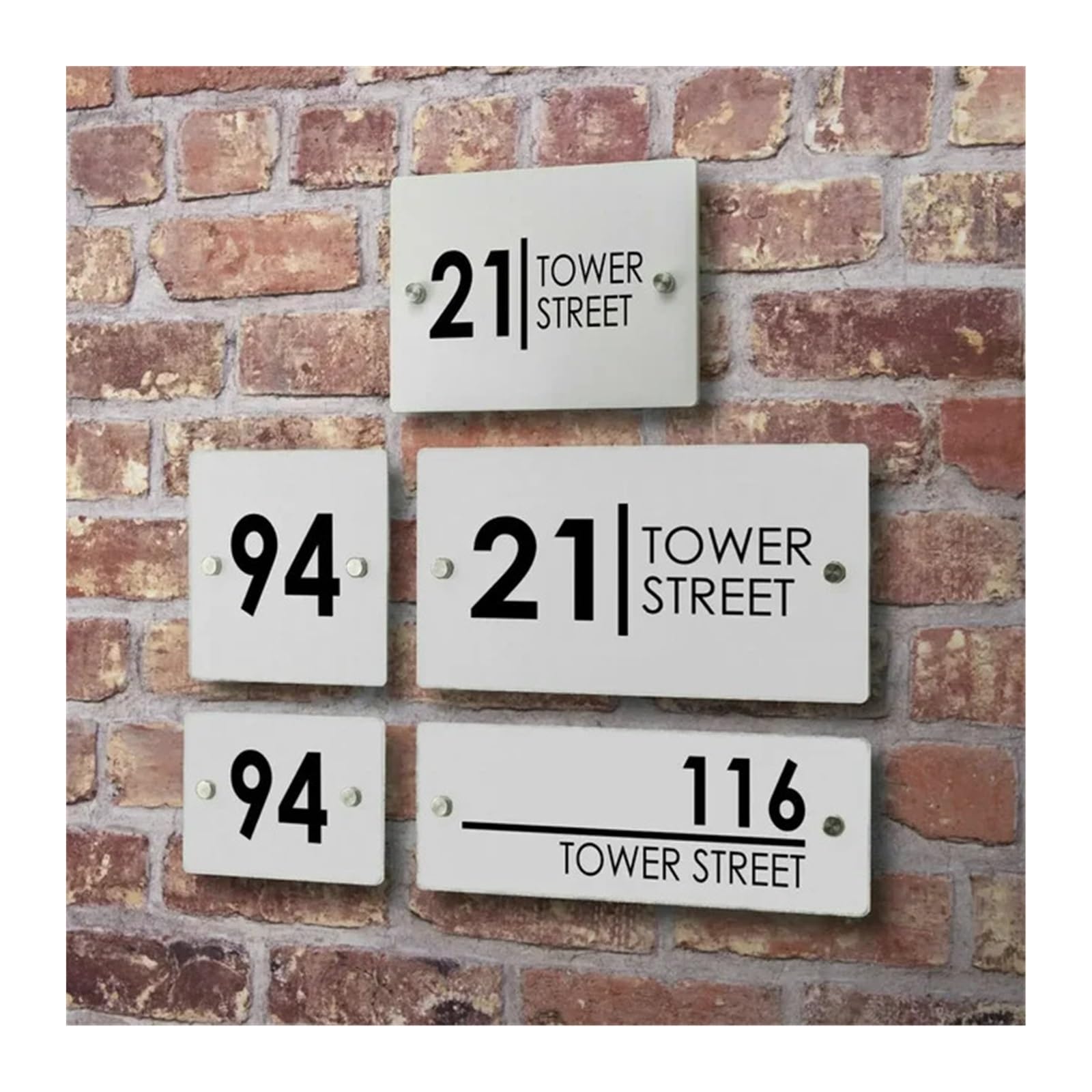 Numero Civico Esterno,Numeri Civici Targhe for Numeri civici, targhe da Parete, targhe Moderne, targhe in Acrilico Personalizzate(White,25x15cm)