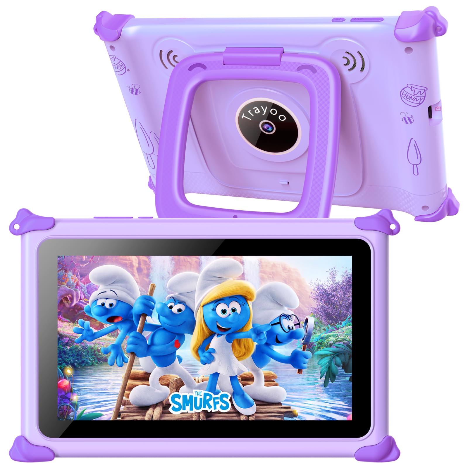 Trayoo Kids Tablet, 7IN Toddler Tablet for Kids with 32GB ROM, Shockproof Case, Education Apps Pre-Installed, Parental Control, WiFi, Netflix, YouTube