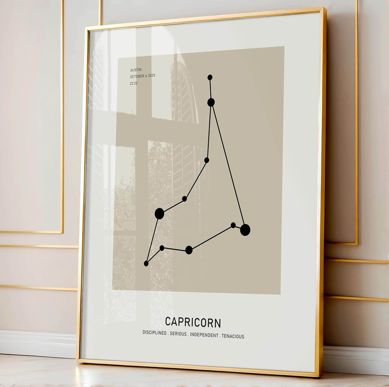Poster Master Personalized Capricorn Print, Customized Constellation Star Map Poster and Canvas, Zodiac Sign Art, Gift for Family, Loved Ones, Friends, Available in 8x10 to 30x40