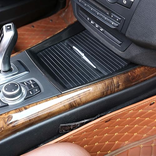 Miniatura 10 de CHEYA ABS plástico coche consola central portavasos marco adhesivo ajuste para BMW X5 E70 X6 E71 2008-2013 Auto Accesorios (plata)