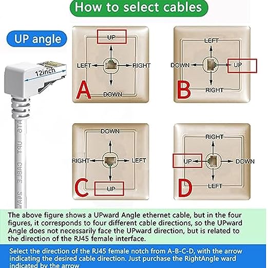 Cable Ethernet Cat6 10 pies RJ45 90 grados Gigabit Blanco miniatura 4