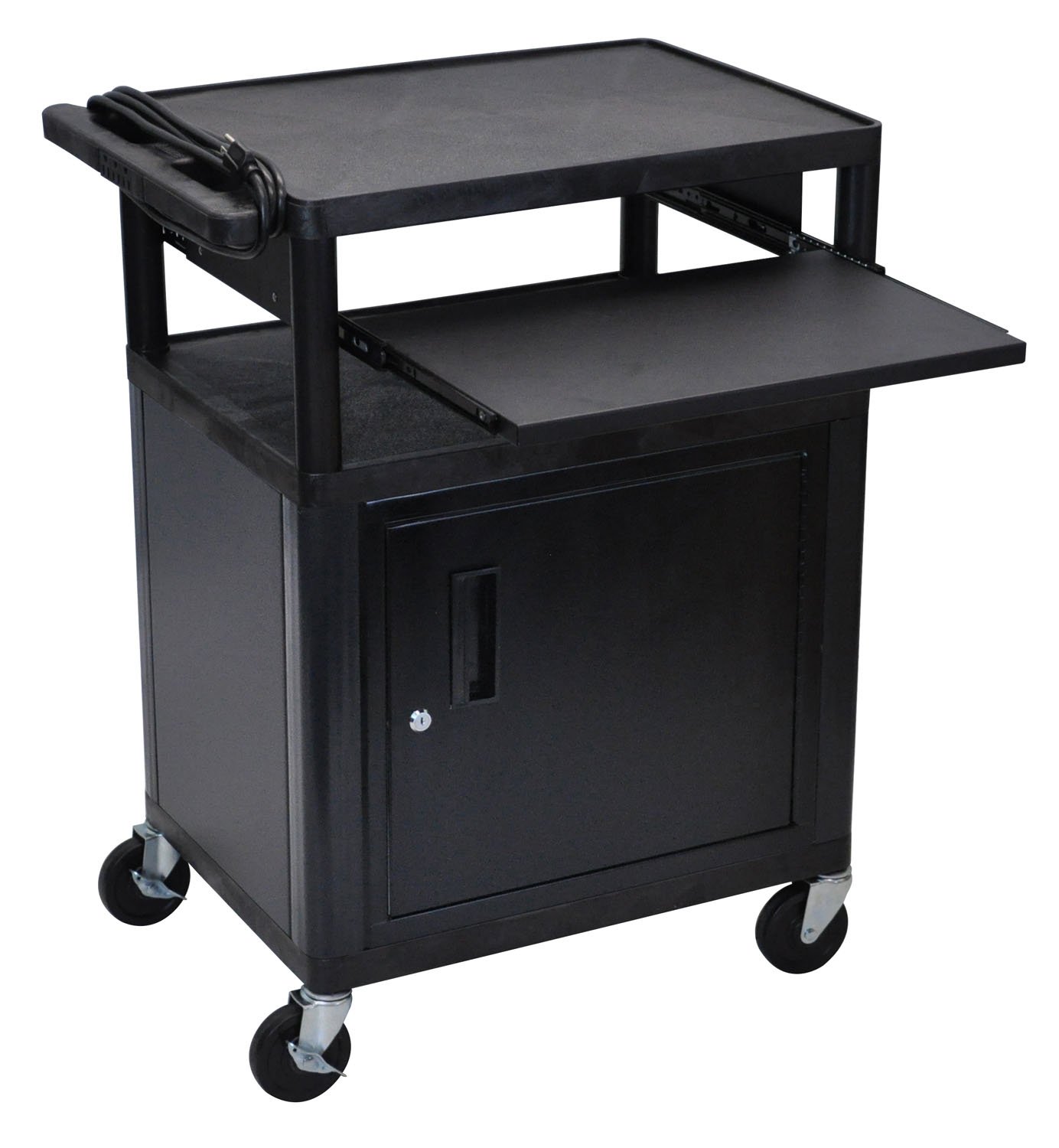 Amazon.com: LUXOR LP34CLE-B AV Cart - 3 Shelves Cabinet Front