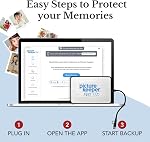Picture Keeper PRO Portable Hard Drive 500GB - USB Hard Drive for PC & Mac Laptops & Computers, 1/2 Terabyte Portable External SSD Memory Storage for Photos, Videos & More - 500GB, Silver