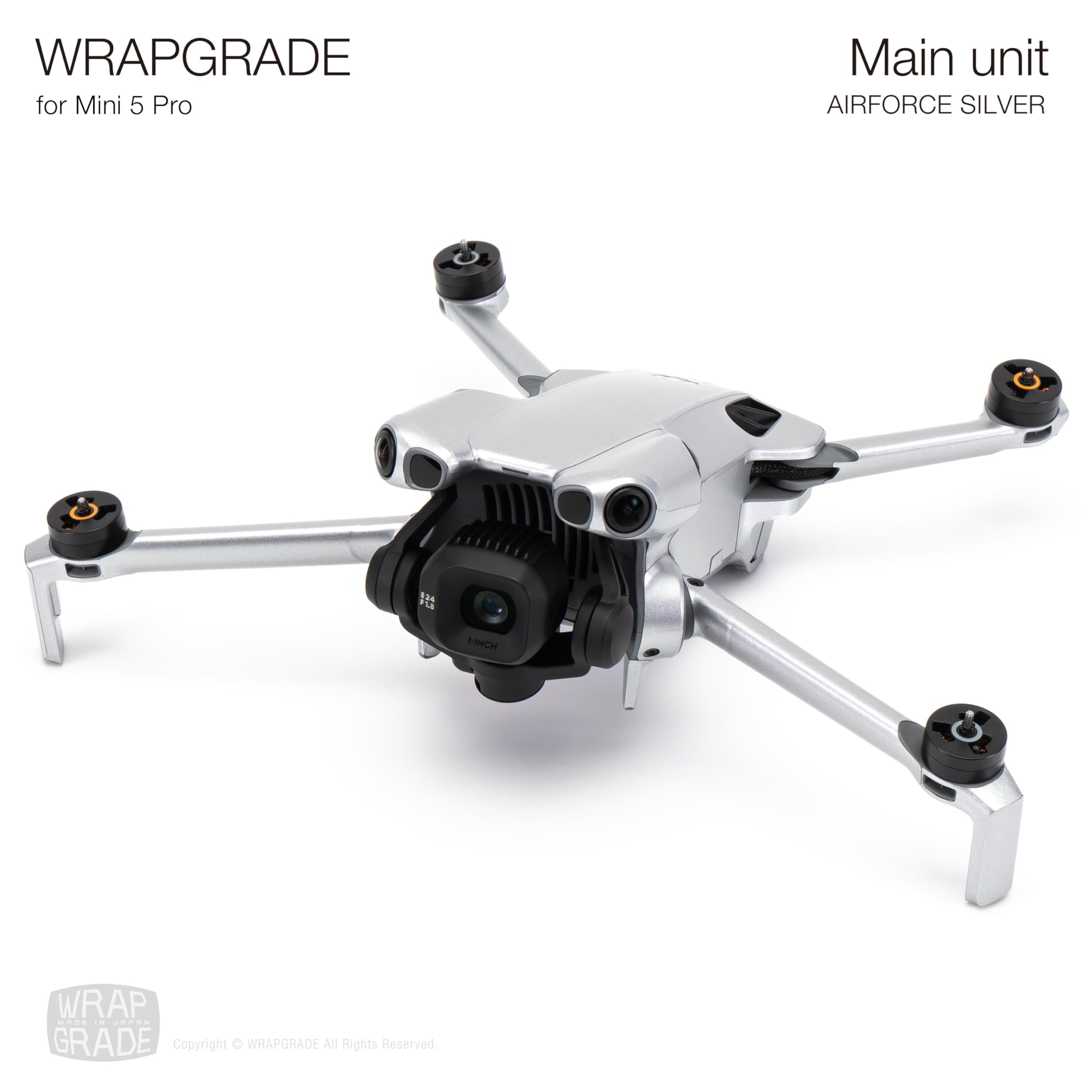 WRAPGRADE Skin Stickers Compatible with DJI Mini 5 Pro (Airforce Silver) - Image 3
