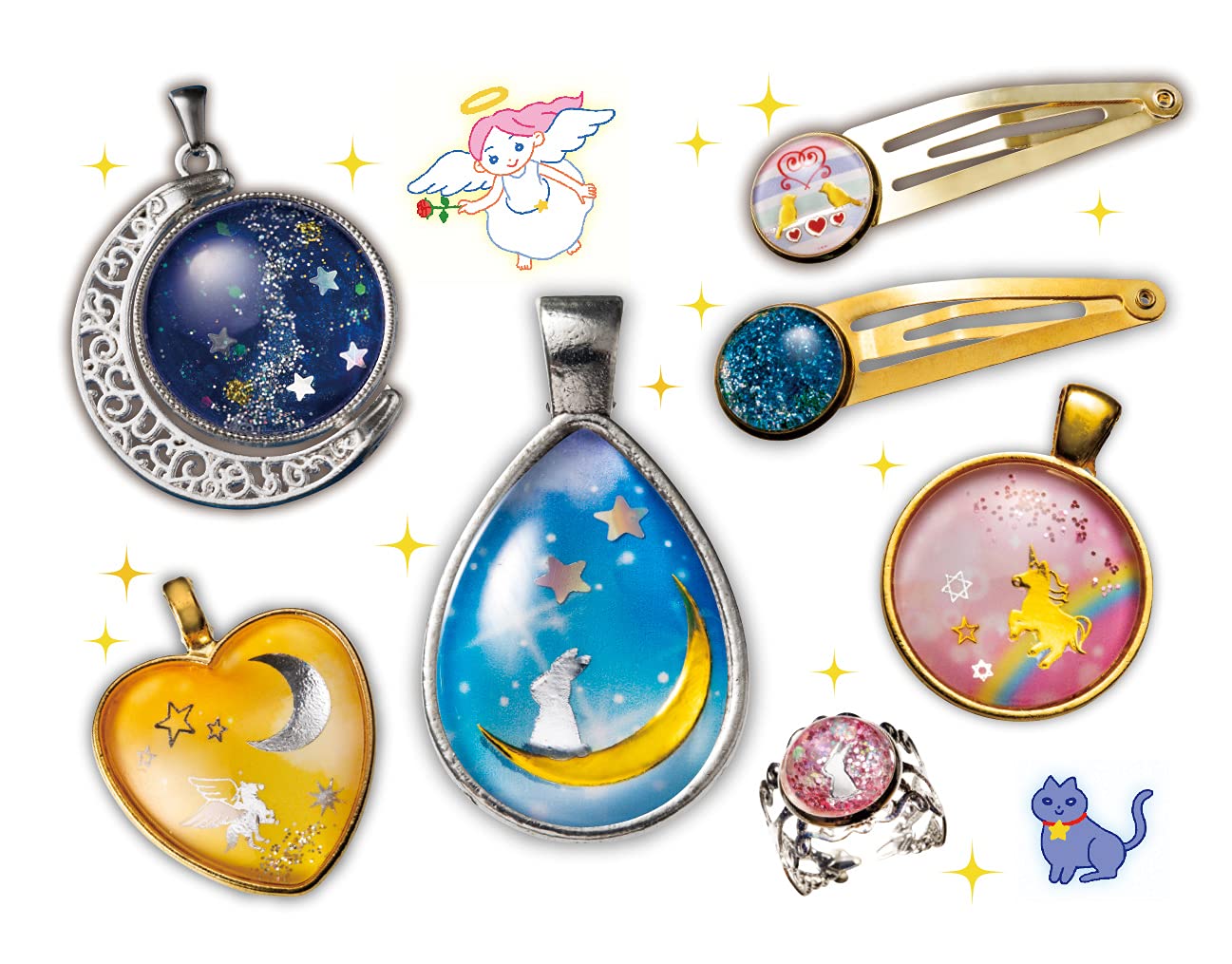 ガラスカボションでつくる 星空のしずくアクセサリー (ガールズクラフト)