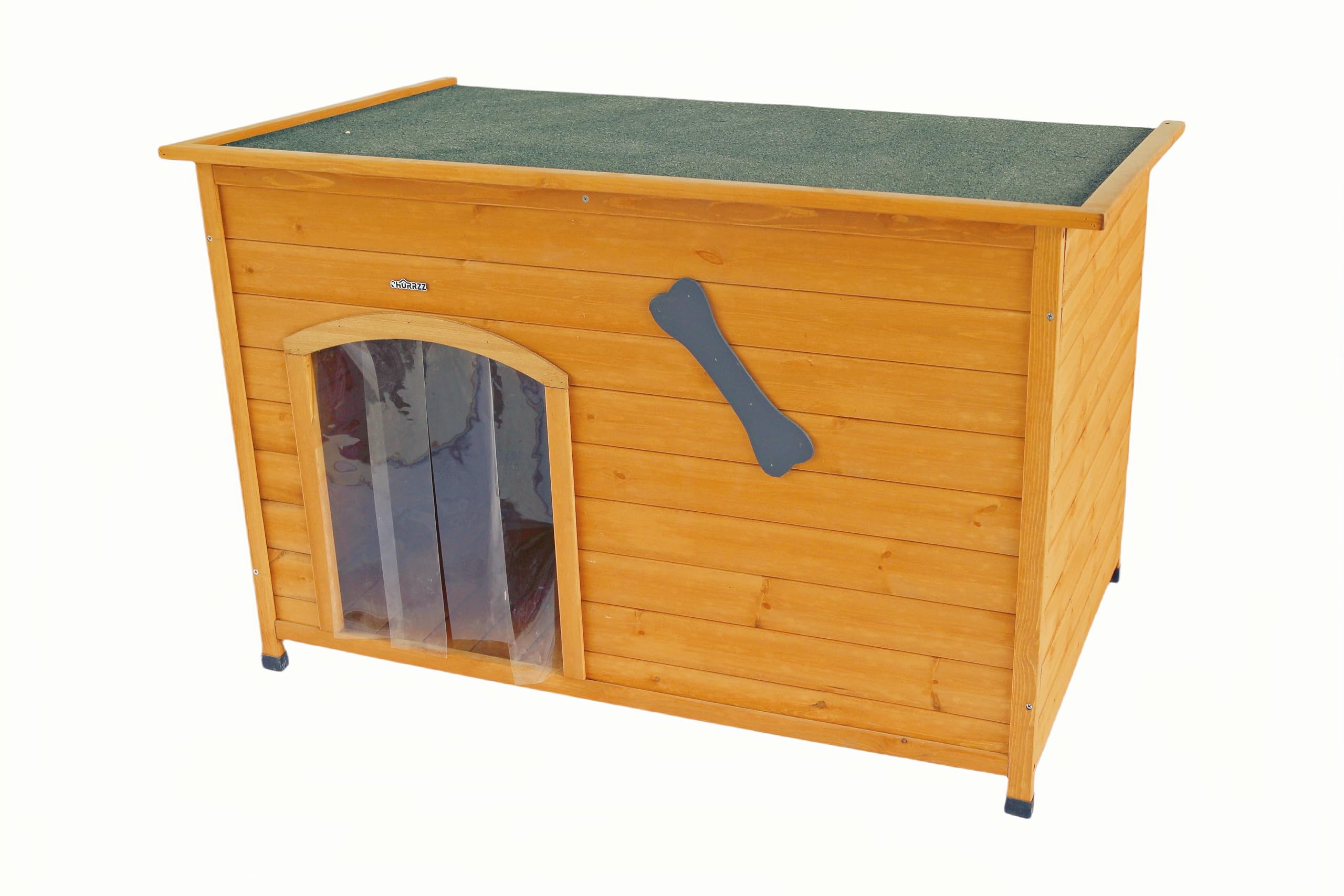 Wooden Doghouse for Small, Medium, Large Dogs, Waterproof, Outdoor/Indoor Kennel,Puppy Shelter with Elevated Floor (Natural, L)