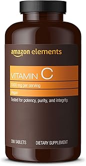Amazon Elements Vitamin C, 1000mg, Vegan, Supports Healthy Immune System, 300 Tablets