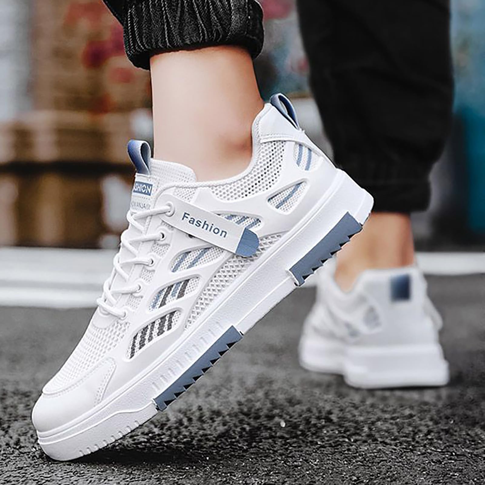 Generisch Atmungsaktive Schuhe Herren - Herren Sneakers 2023 Leichte Weiße Schuhe Modische Boardschuhe Mit Weicher Sohle Für Sport Freizeit