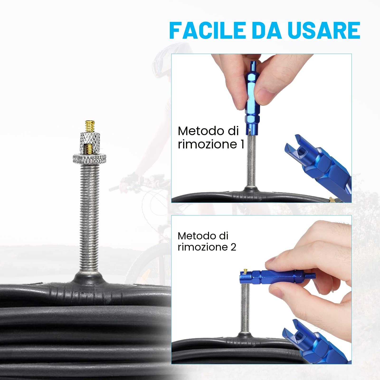 Flintronic Nucleo Valvola Bici 11 Pezzi Kit Sostituzione Valvola Presta Adattatore Bicicletta