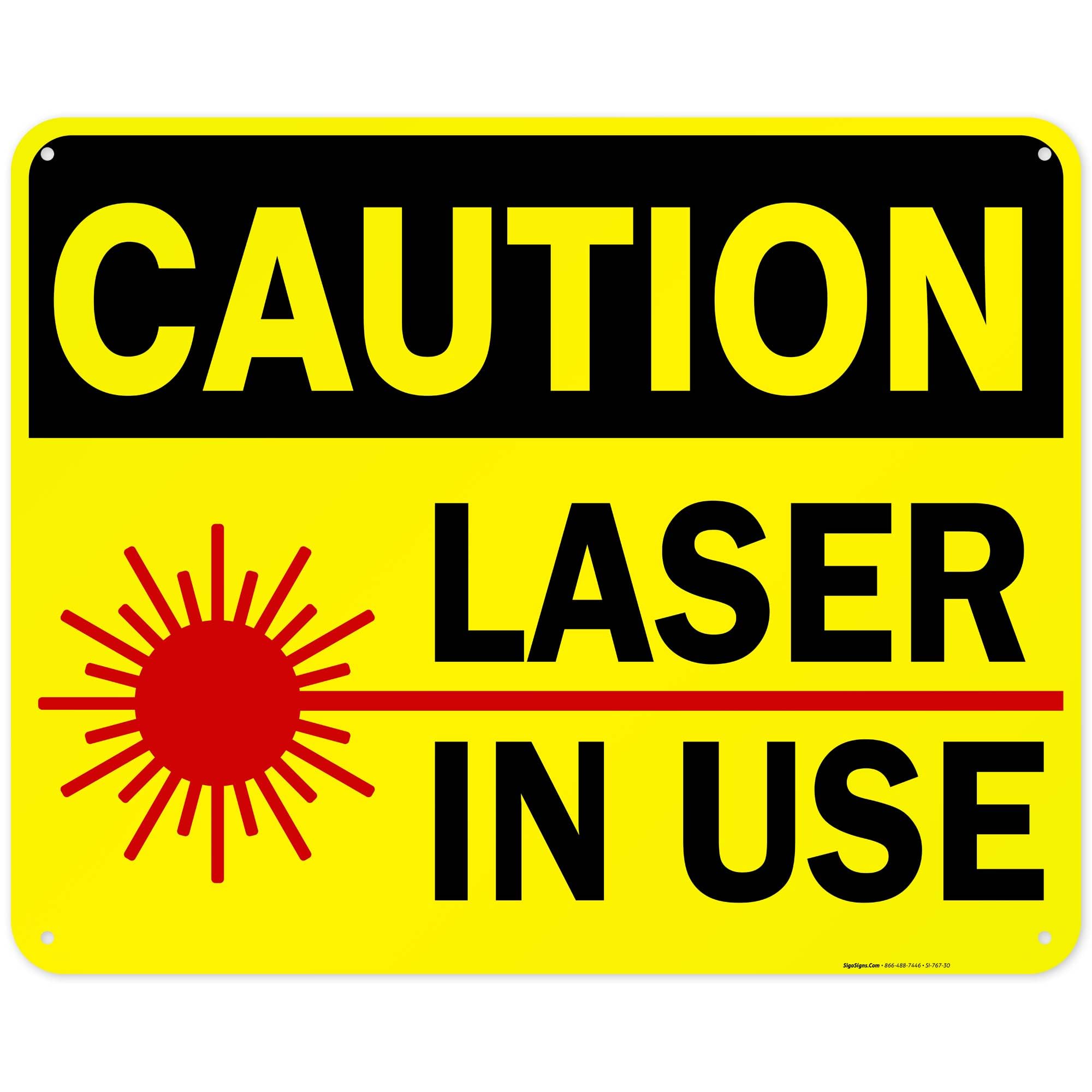 Laser in Use Sign, Caution Sign, — Amazon image 12