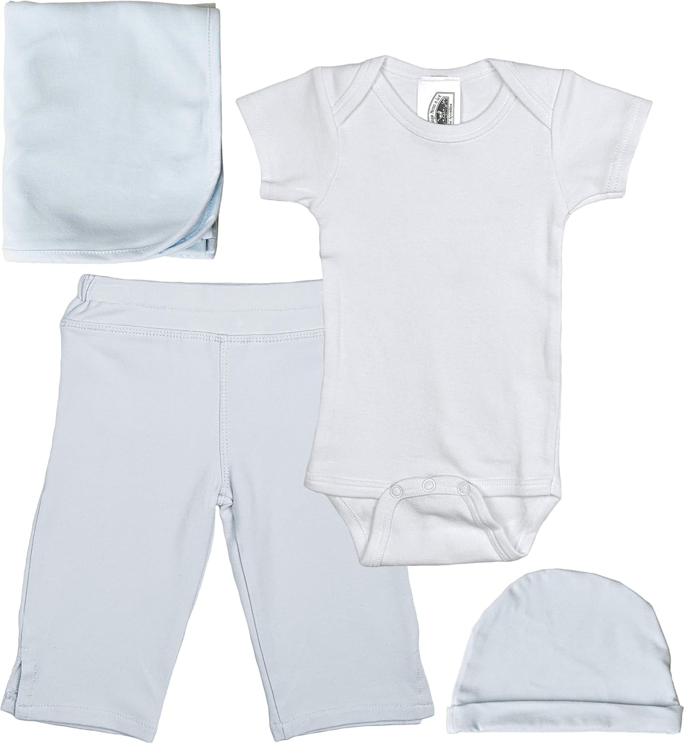 One Small Child Girls Five-Piece Bamboo Viscose Layette Set with Bodysuit