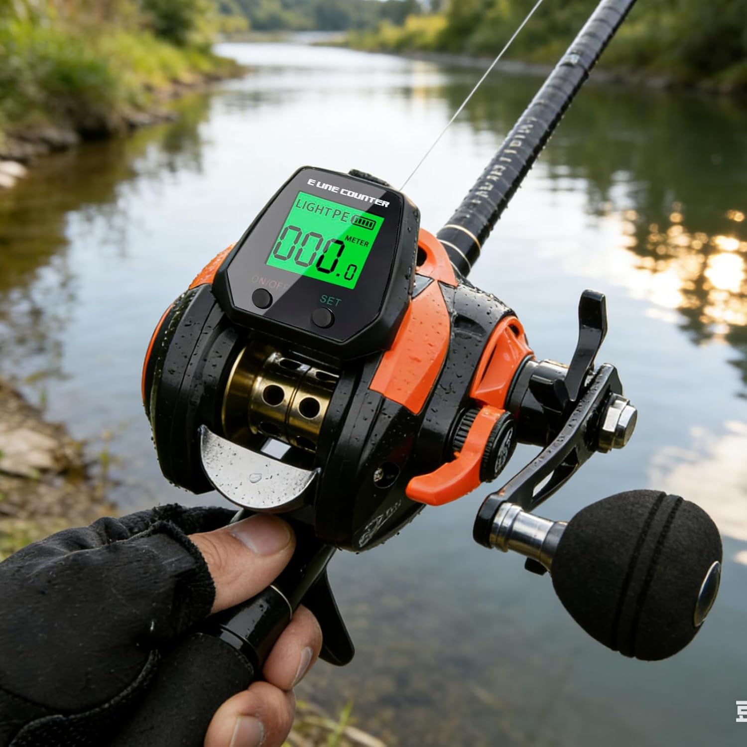 Digital Baitcasting Fishing Reel with LCD Display,8 oz Ultralight Electric Baitcaster Reel, 22-35 Lb Max Drag,6.3:1/7.2:1 Gear Ratio,Left/Right Handed,Compact Design for Freshwater & Saltwater