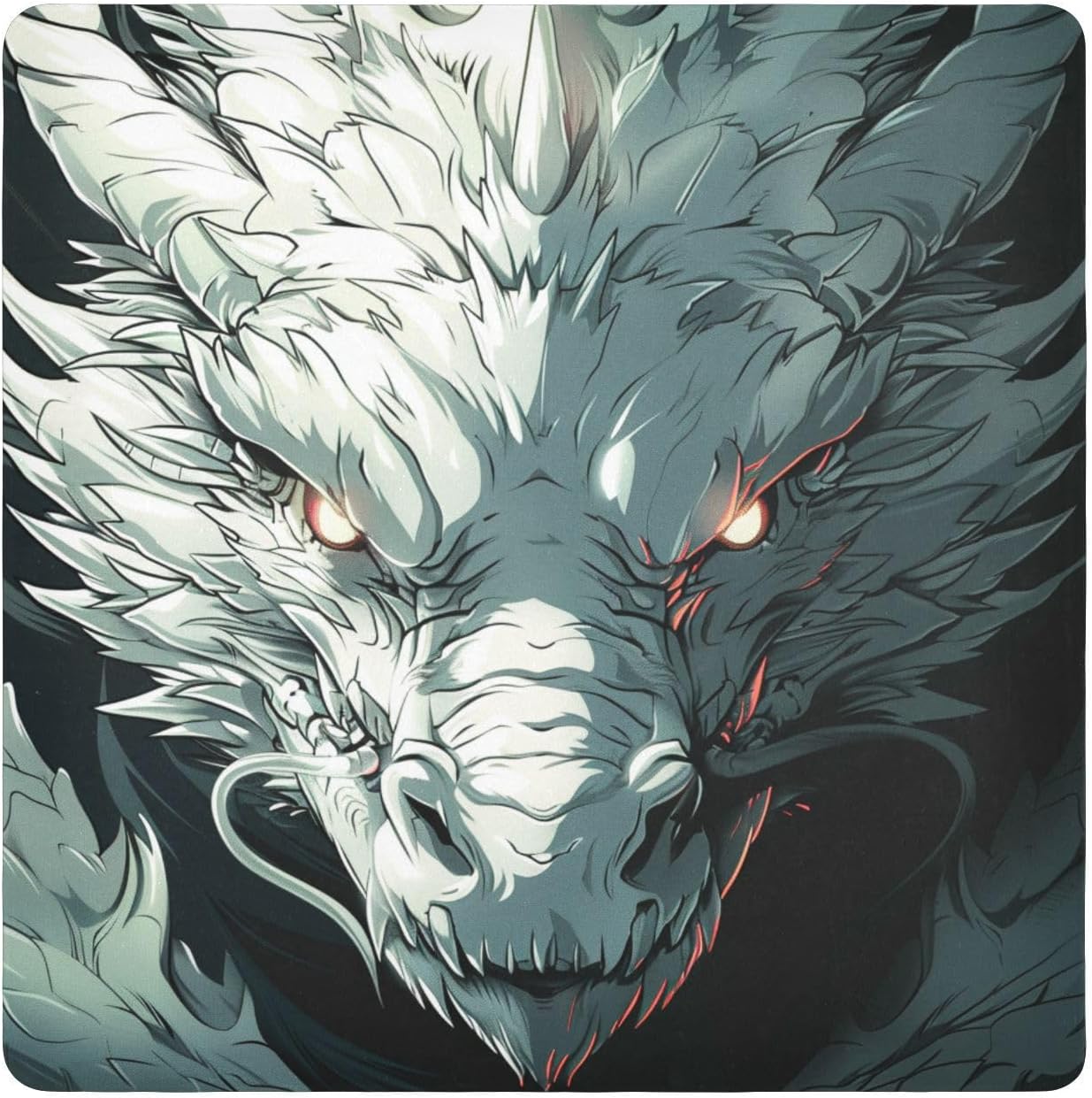 JIPONI White Dragon Anime Makeup Bag, Self-Adhesive Magic Wrap Cloth, Portable Cosmetic Organizer, Camera Lens Protector, Travel Storage for Beauty Essentials, 21.7"x21.7"