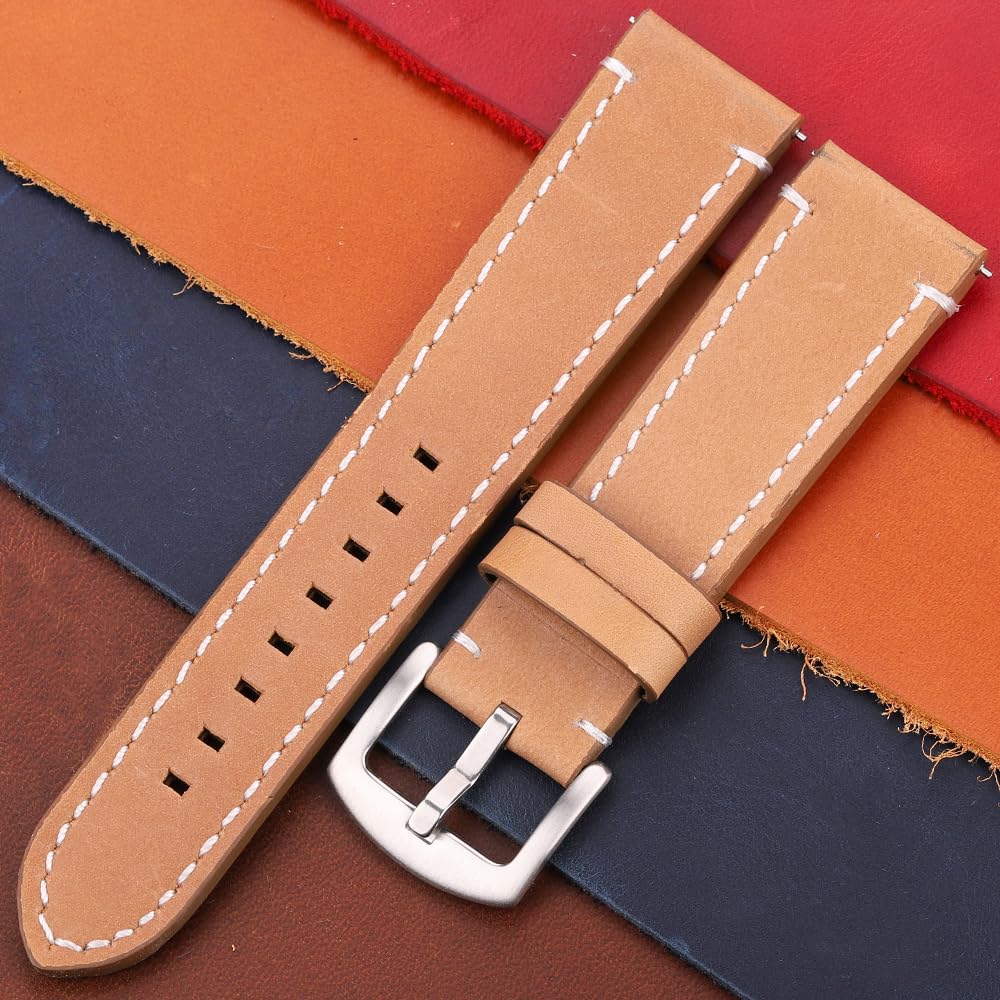 Bracelet en cuir véritable rétro 20mm cadeau idéal pour montre connectée Samsung Galaxy