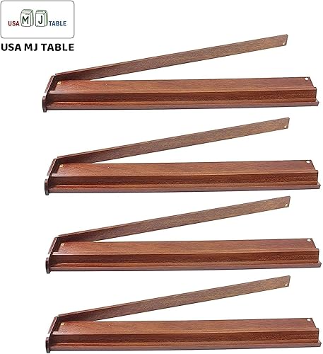 Miniatura 6 de Mesa Mahjong automática plegable ultrafina gris de 1.575 pulgadas (1.575 in), azulejos numerados estilo plegable + 4 estantes + cubierta dura de mesa