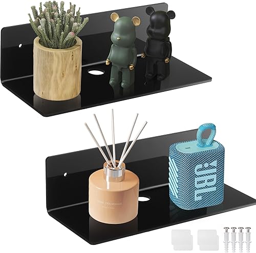 Estantes de pared de acrílico para almacenamiento, estante flotante, estantes de exhibición de acrílico, repisas para figuras pop, plantas, foto de