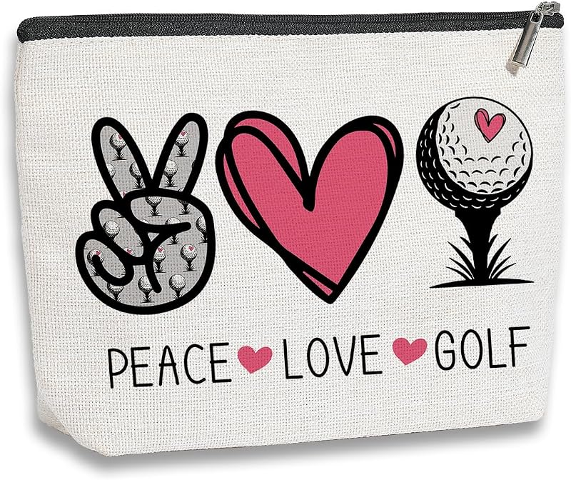 Necessaire de maquiagem kdxpbpz com estampa de golfe e zíper