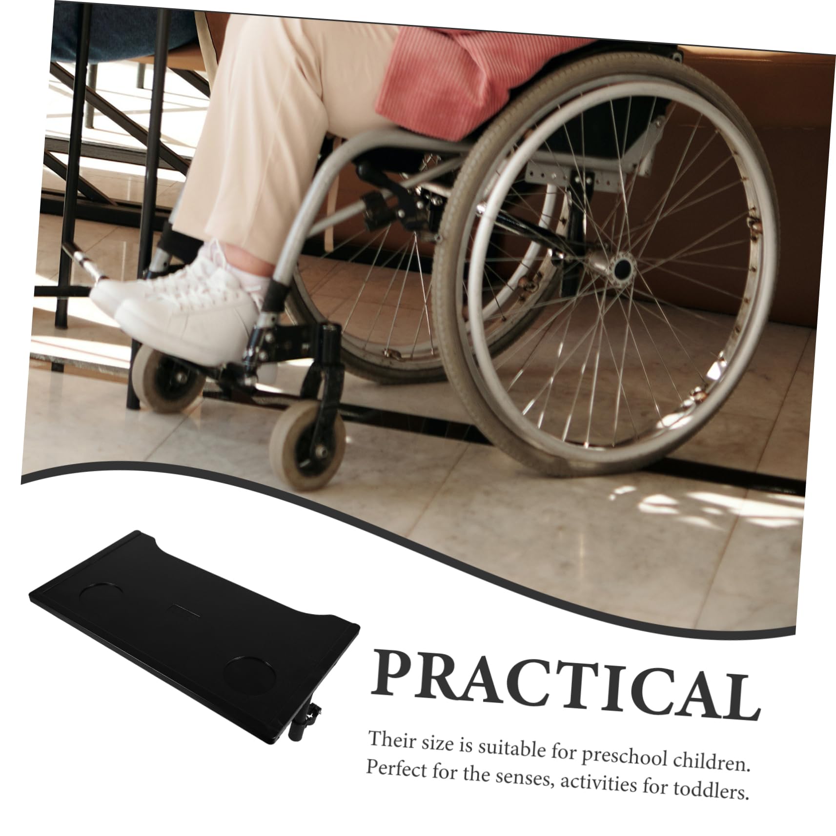 Beavorty 1 Set Wheelchair Dining Table Wheelchair Table Power Chair Tray Table Wheelchair Board for Eating Wheelchair Lap Trays Universal Wheelchair Tray Stroller Tray Table Abs Black