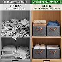 Vista 5 de 4 Pack Large Capacity Closet Storage bins, Foldable Storage Bins for Shelves, Large Fabric Closet Organizers with Handles for Clothing, Toys, Books