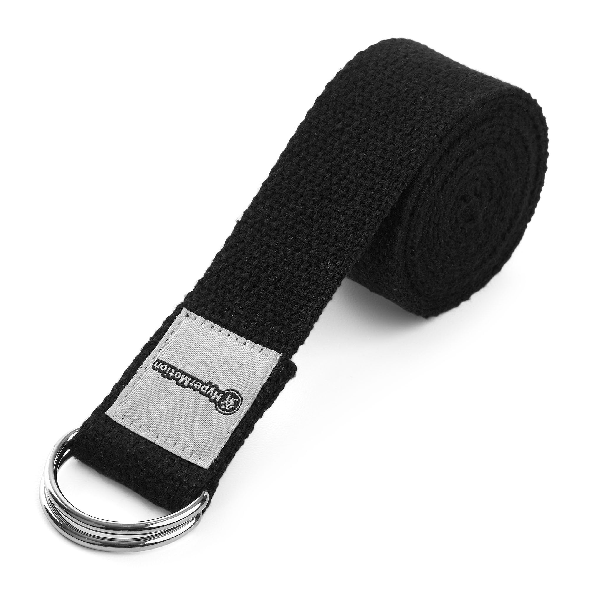 HyperMotion Mata do Ćwiczeń Fitness i Jogi NBR 183x61x0,8 cm Czarna, Antypoślizgowa, 8 mm, z Paskiem do Ćwiczeń i Przenoszenia, do Jogi, Pilatesu i Stretchingu