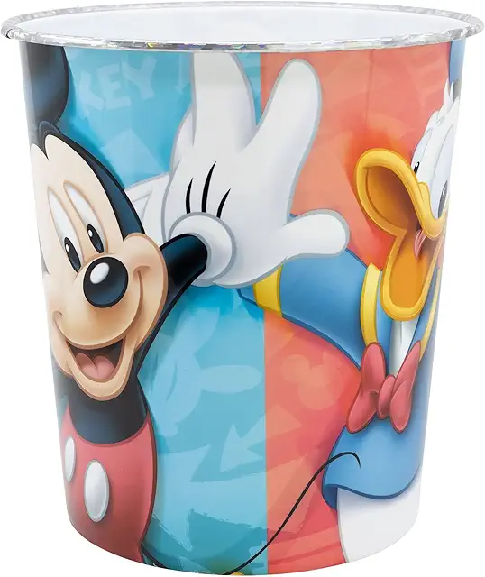 Disney Mickey Mouse & Friends Plastic Multicolored Paper Basket for Kids - 20.5x16.5x23cm