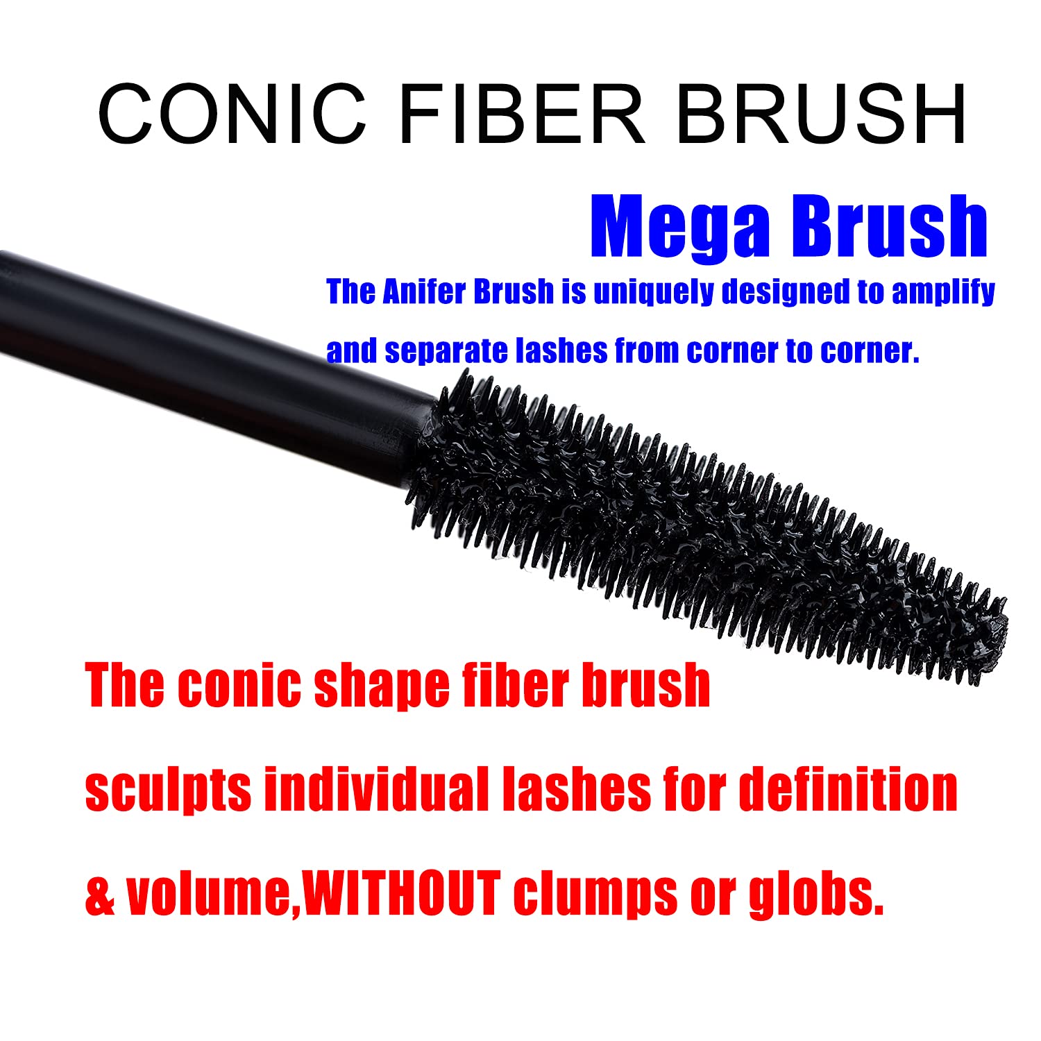 Anifer Mascara, Suitable for Sensitive Eyes Clump-Free, Flake-Free, Smudge-Proof, Black, 13 g (Pack of 1) - Image 4
