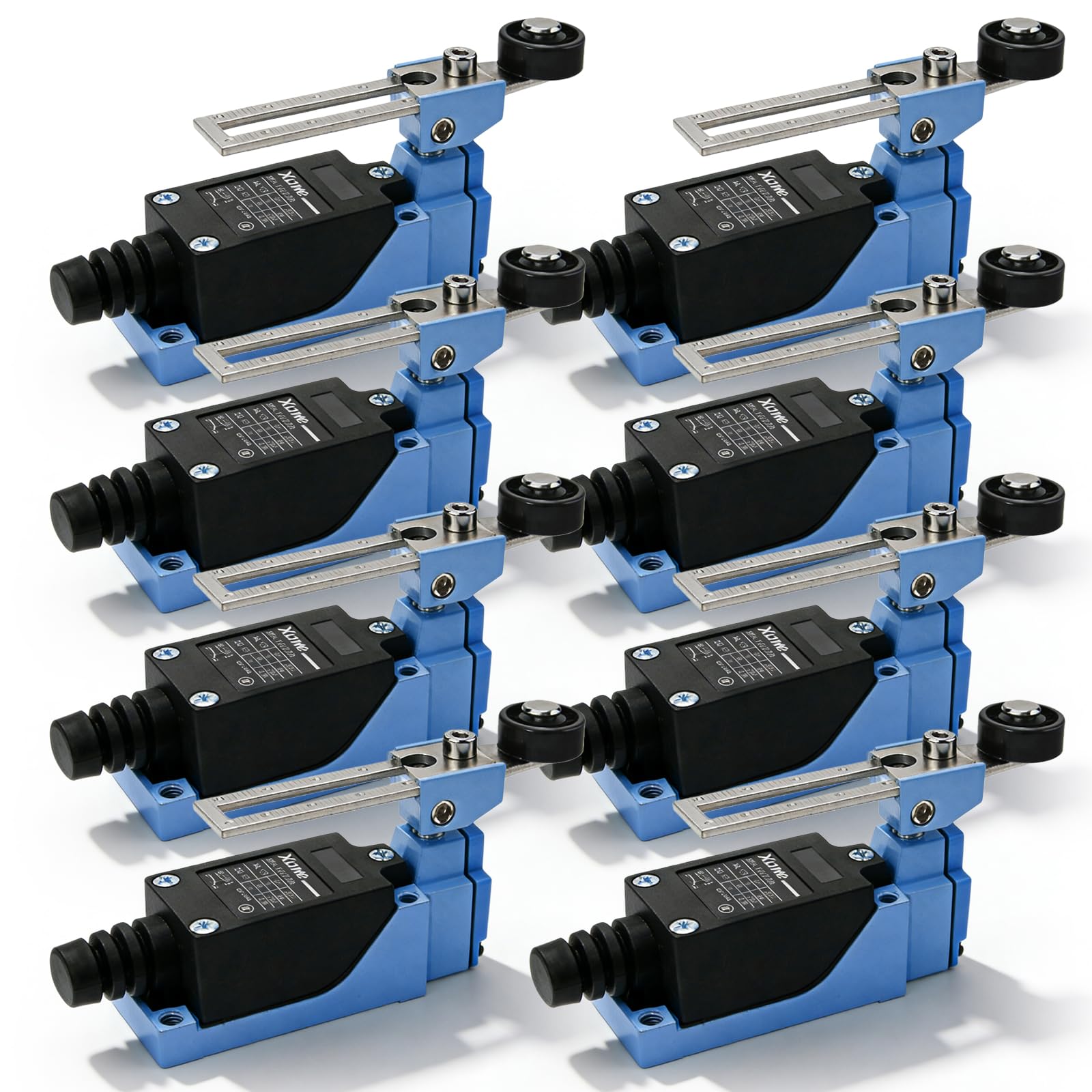 8pcs Interrupteur De Fin De Course, Levier De Rouleau Réglable, Switch Roller Levie, Me-8108, Nc-No, Interrupteur À Bascule, Interrupteur À Bascule Pour Fraise Cnc, Plasma, Bleu