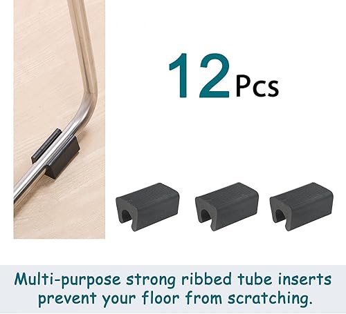 Miniatura 6 de uxcell Pies de muebles de plástico en forma de rectángulo antideslizante patas de silla Punta 12pcs Negro