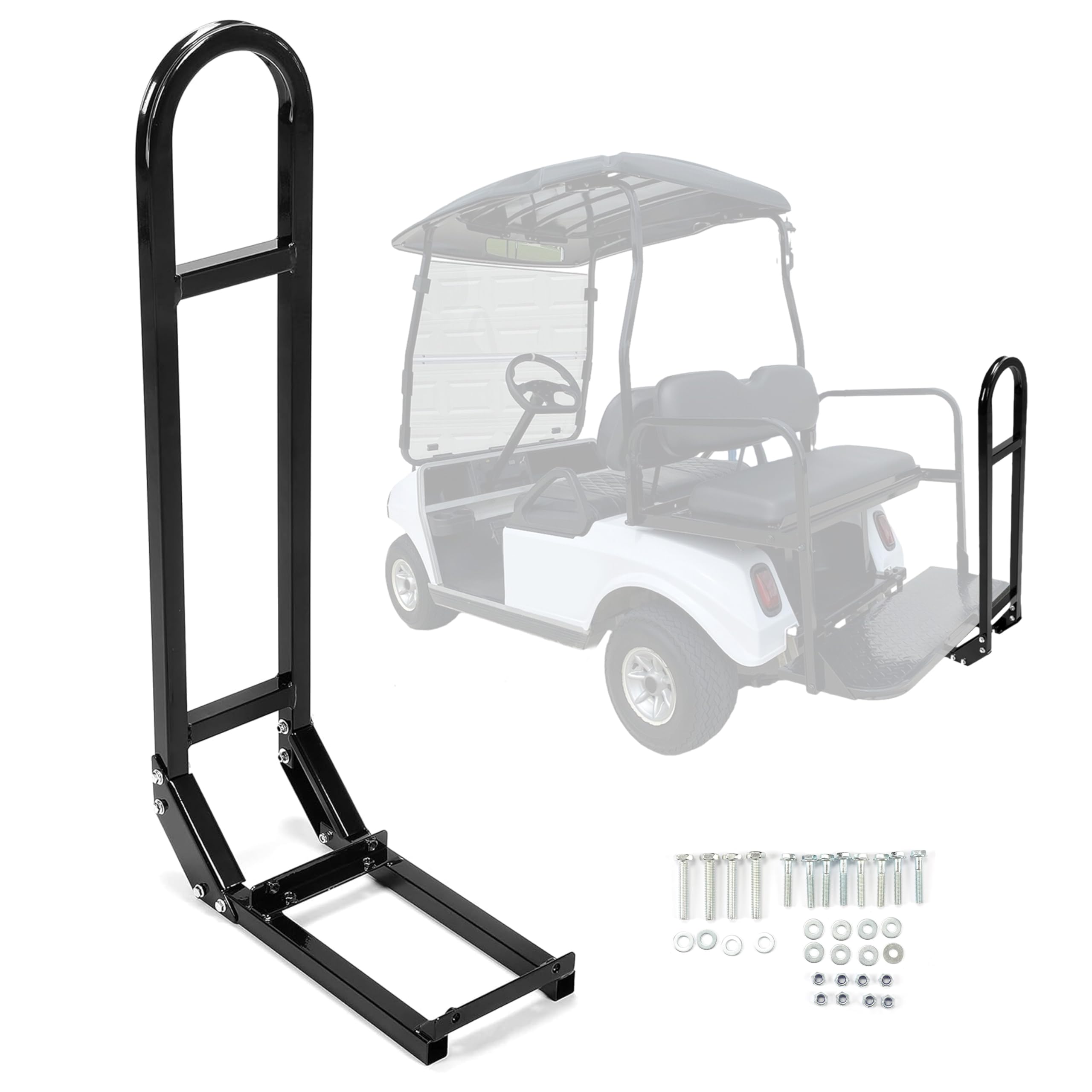 KUAFU Rear Safety Grab Bar Compatible with Yamaha Club Car EZGO Golf Cart Heavy Duty Rear Seat Hand Rail Grab Bar Black