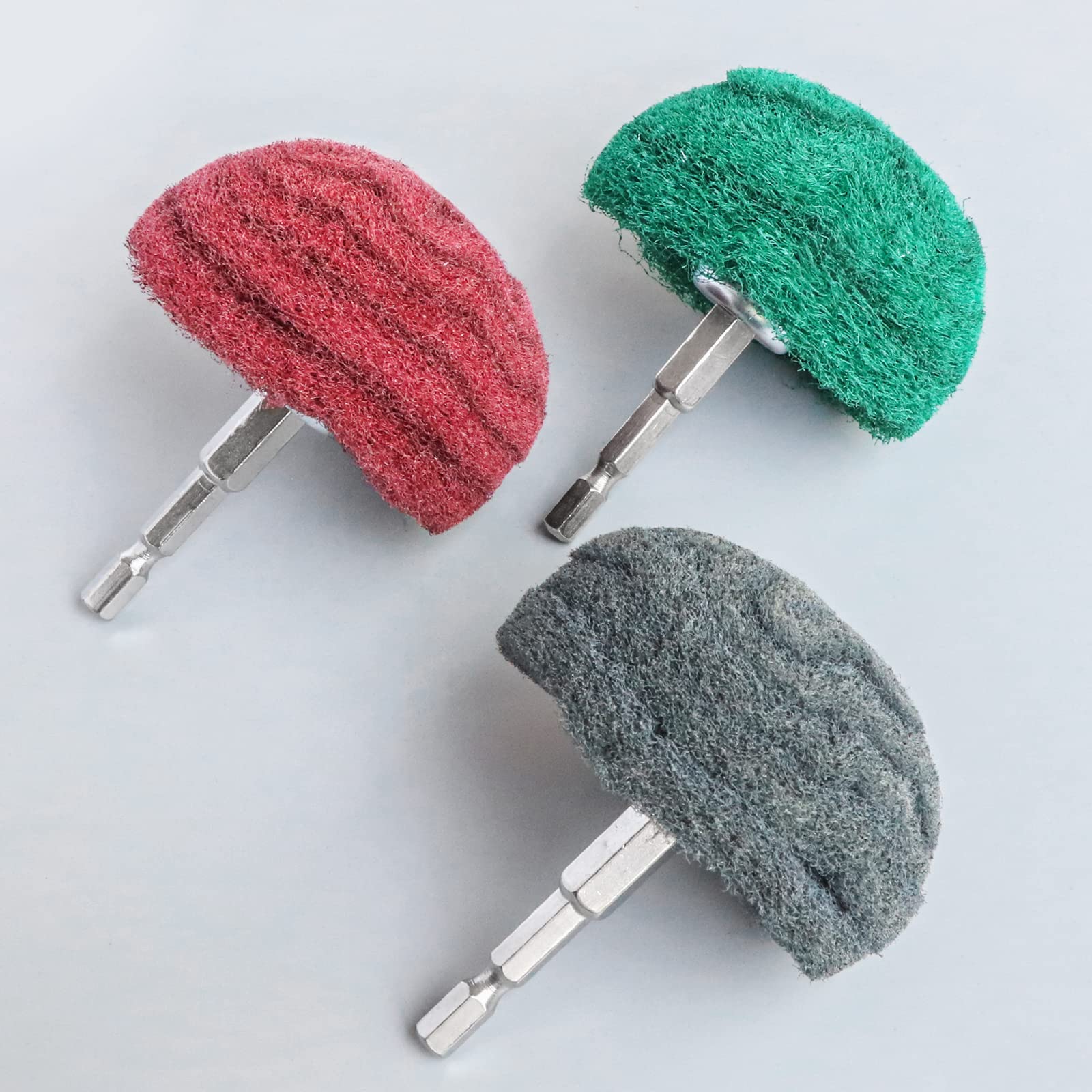 6 unidades de discos abrasivos de fieltro, esponjas abrasivas Power Scrubber, juego de limpieza para lijar, pulir metal, madera, acero, acero inoxidable