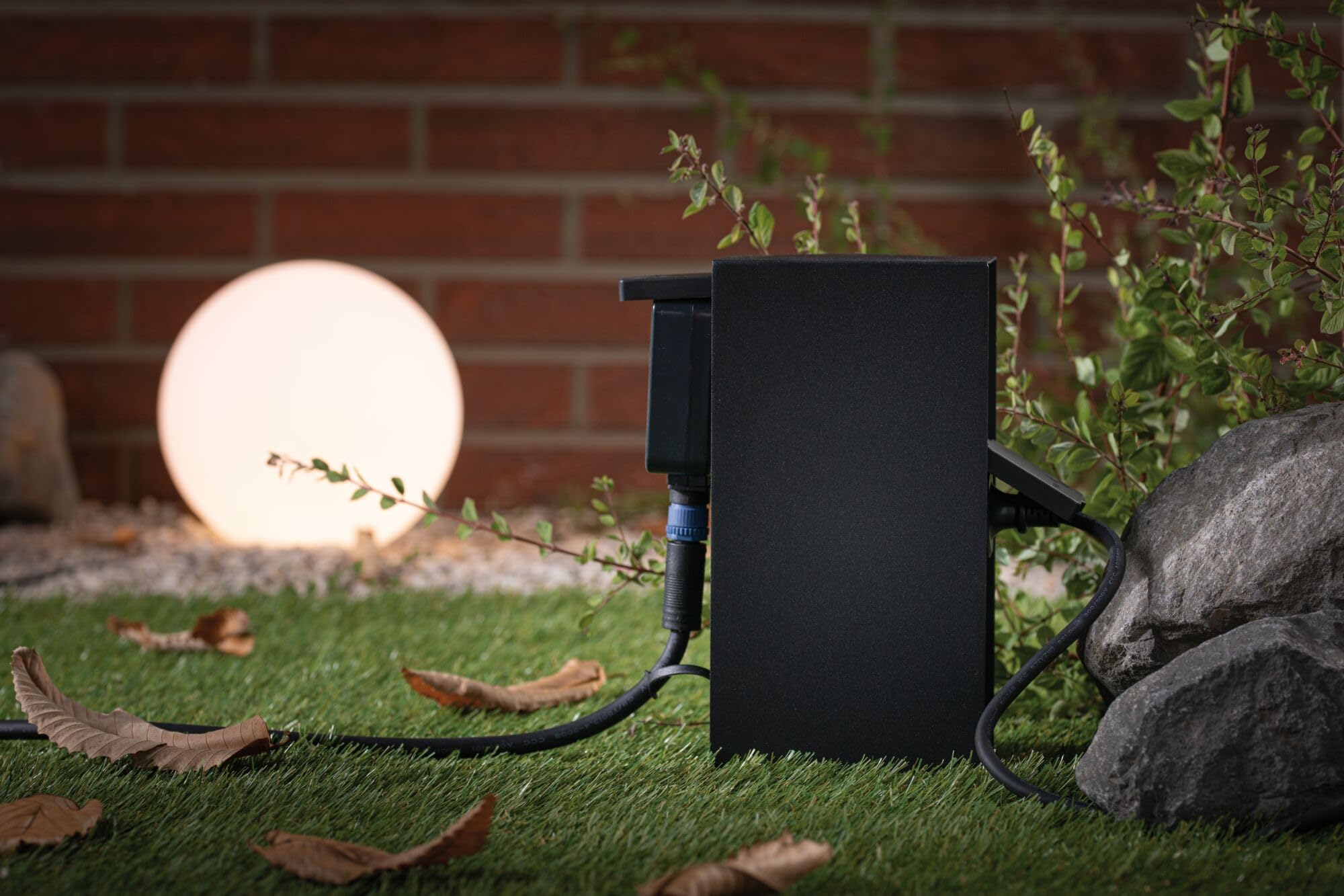 Paulmann 94313 Colonna con prese elettriche Outdoor RIO 4 prese max. 3650 Watt illuminazione per esterni antracite illuminazione da giardino acciaio inox comando