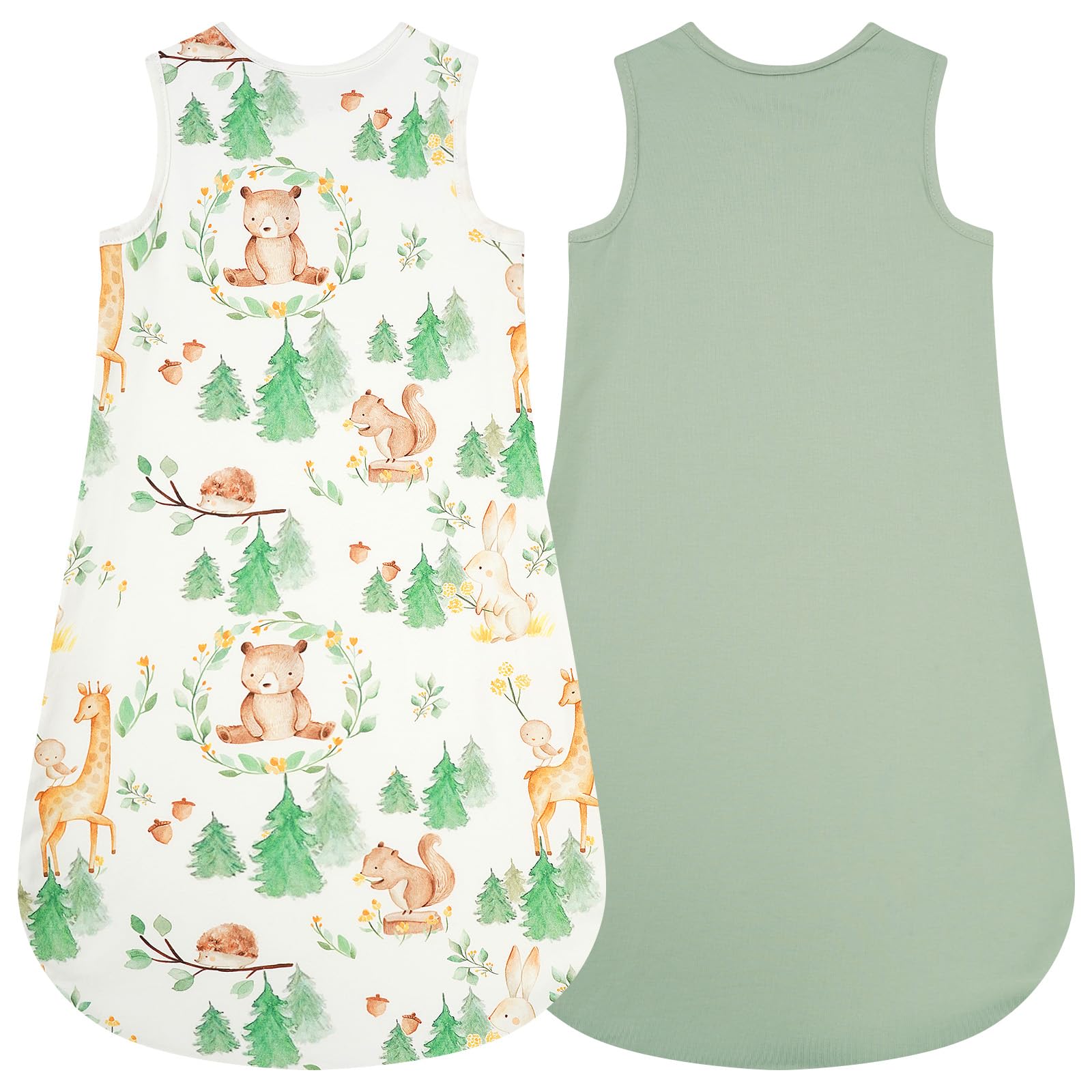 WYTbaby Sacco nanna per bambini 1 Tog, 100% cotone, sacco nanna per tutto l'anno
