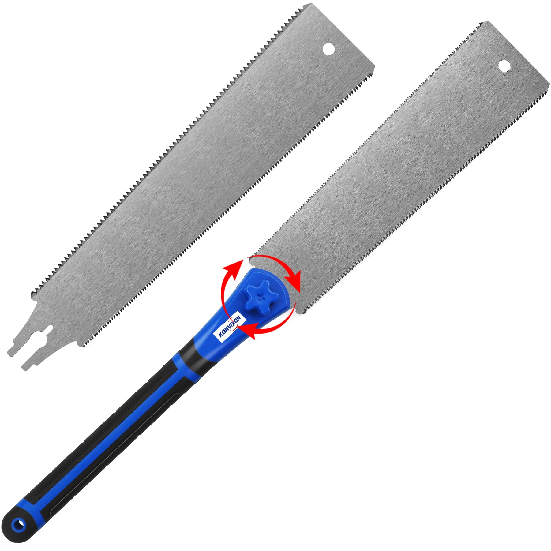 Scie japonaise Ryoba lot de 3 lames pliables double face contre les coupes déviées