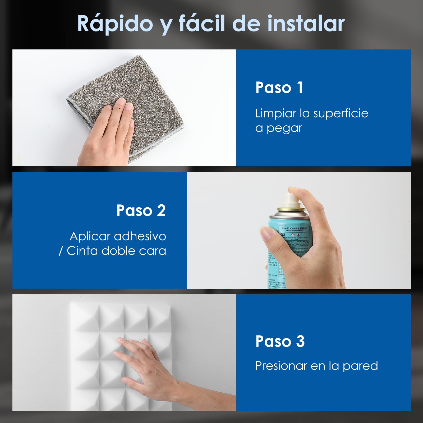 Arrowzoom 24 Panels acustico absorción sonido Pirámide 25x25x5cm Espuma acústica aislamiento acustico estudio de grabación Casas Estudios Azulejos Incombustibles Insonorizados AZ1034 PERLA BLANCA — view 6