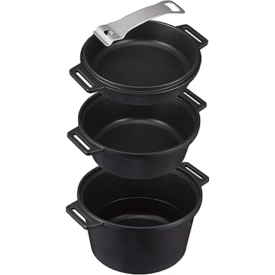 シービージャパン キャンプ 鍋 3点 セット アルミ製 内面3層構成ふっ素コート 着脱式 ハンドル付き UNITO ウチソト鍋セット NOLL