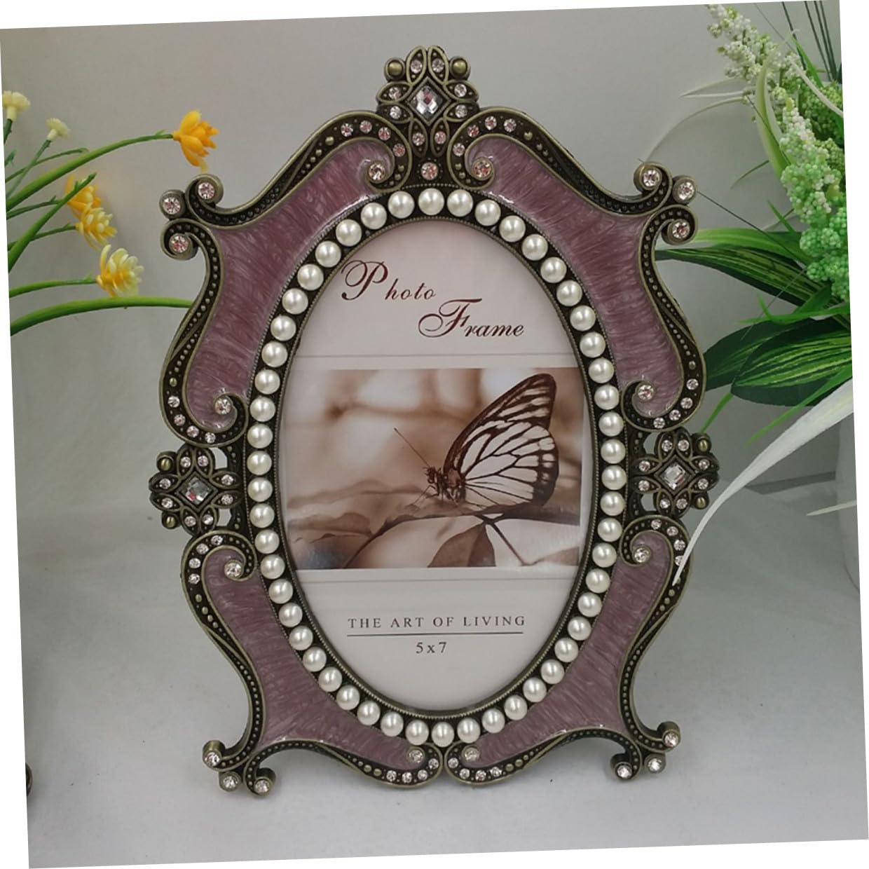 Toyvian Marco de Fotos Clásico Europeo Metálico 10 Pulgadas, Portafotos Decorativo para Boda y Hogar, Marco de Fotos Artístico Resistente para Salón, Dormitorio y Oficina