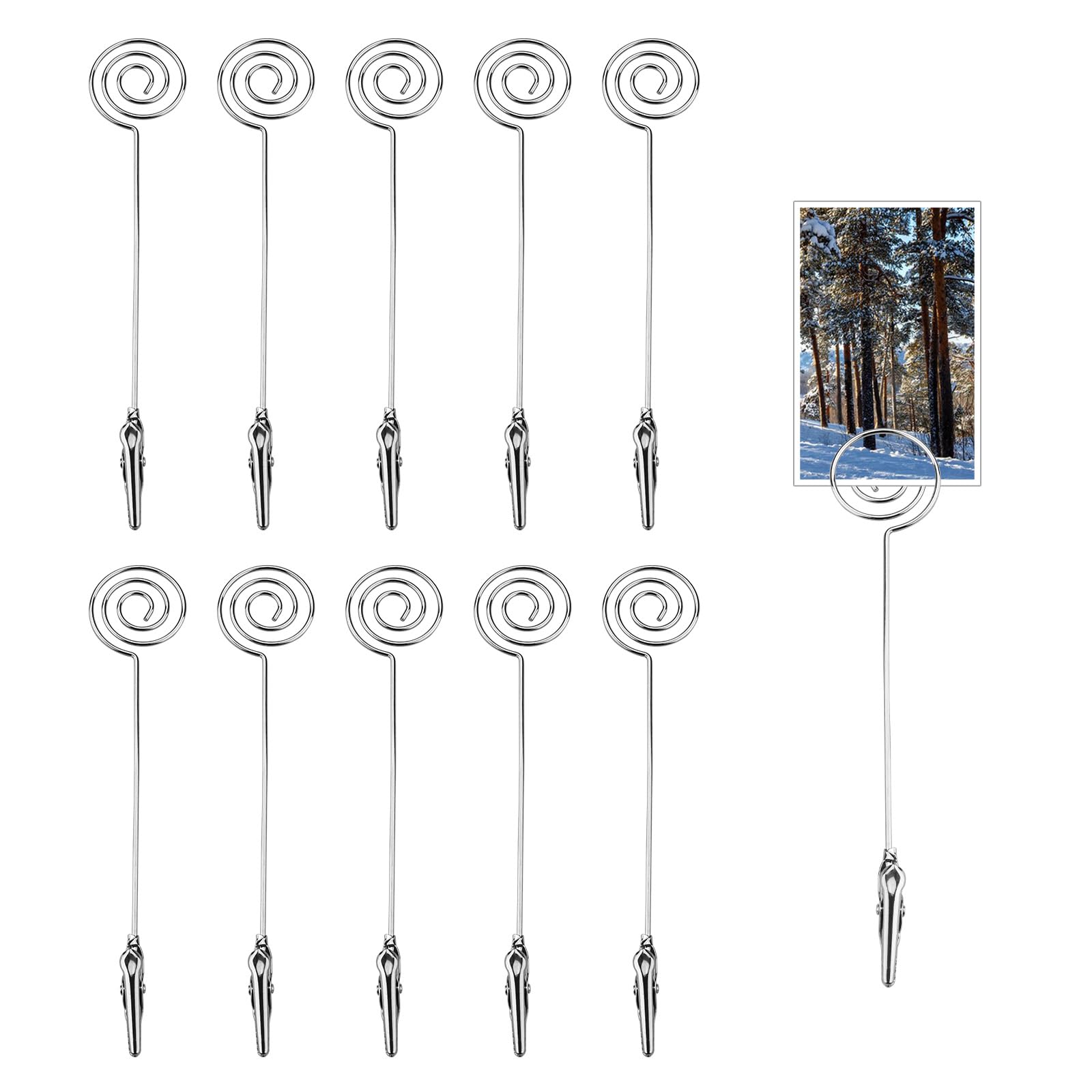 Diakey 10 Pack Double Sided Clips Picture Holder, Alligator Clips Metal Clamps for Photo, Place Card, Memo, Note, Table Number, Banquet, Wedding, Bracelet Helper Tool, 15cm โ image 1