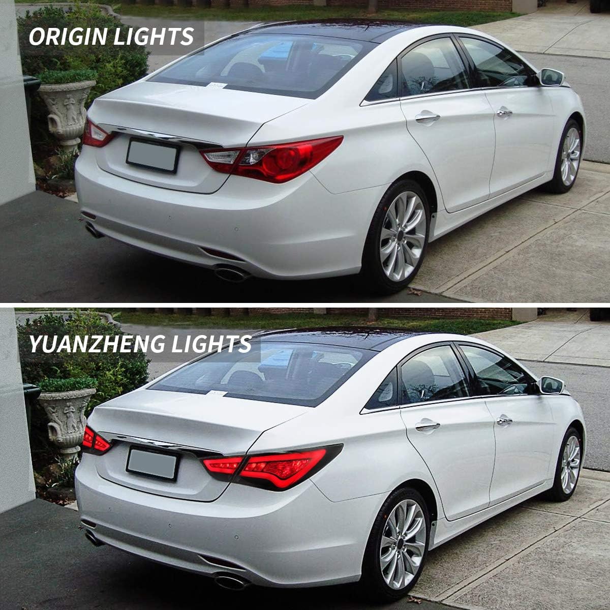 VLAND LED Tail Lights Compatible for Hyundai Sonata i45 YF 6th Gen Sedan 2011 2012 2013 2014, Smoked lens style, Not For Factory LED version, Halogen version only