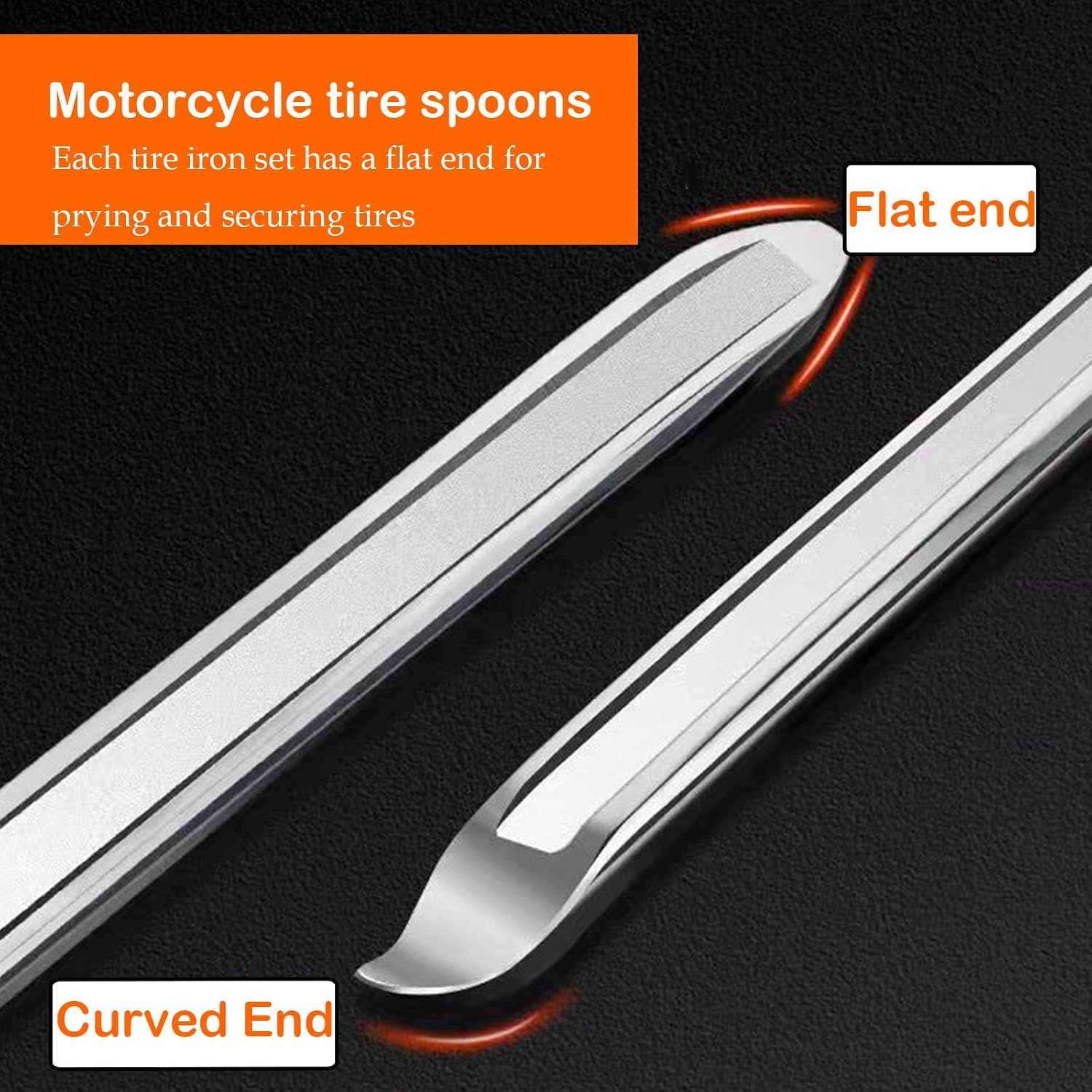 10" Tire Spoons Tire Iron Bike Tire Levers- 2Pcs Heavy-Duty Steel Tire Removal & Changing Tool for Motorcycle, Bicycle, Lawn Mower, Scooter, Small Vehicles