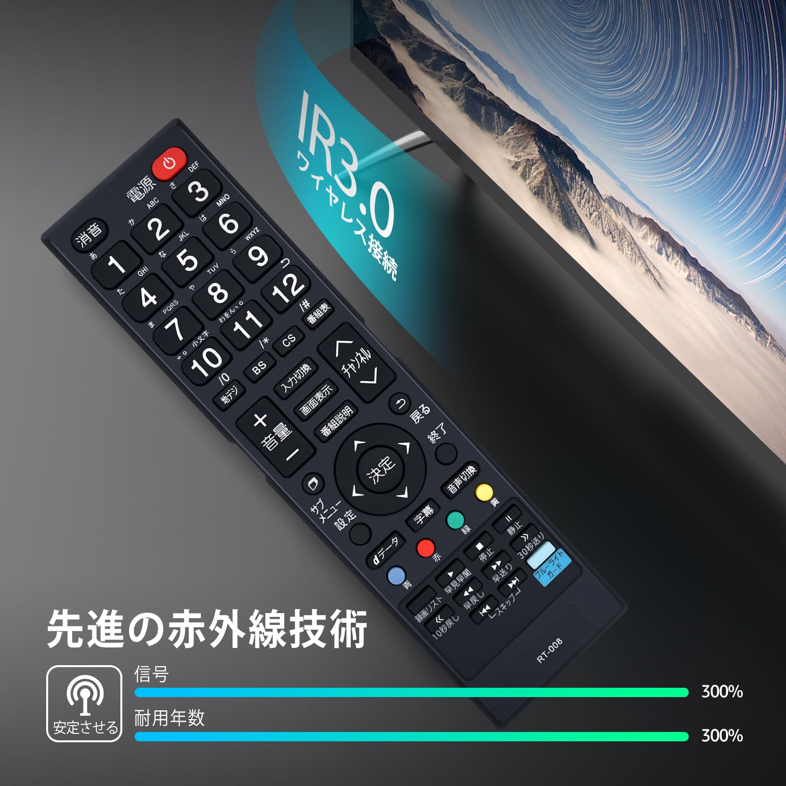 Amazon | テレビリモコン RT-008 for DOSHISHA ドウシシャリモコン
