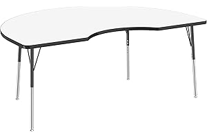 Factory Direct Partners Adjustable Dry Erase Kidney Activity School and Office Table