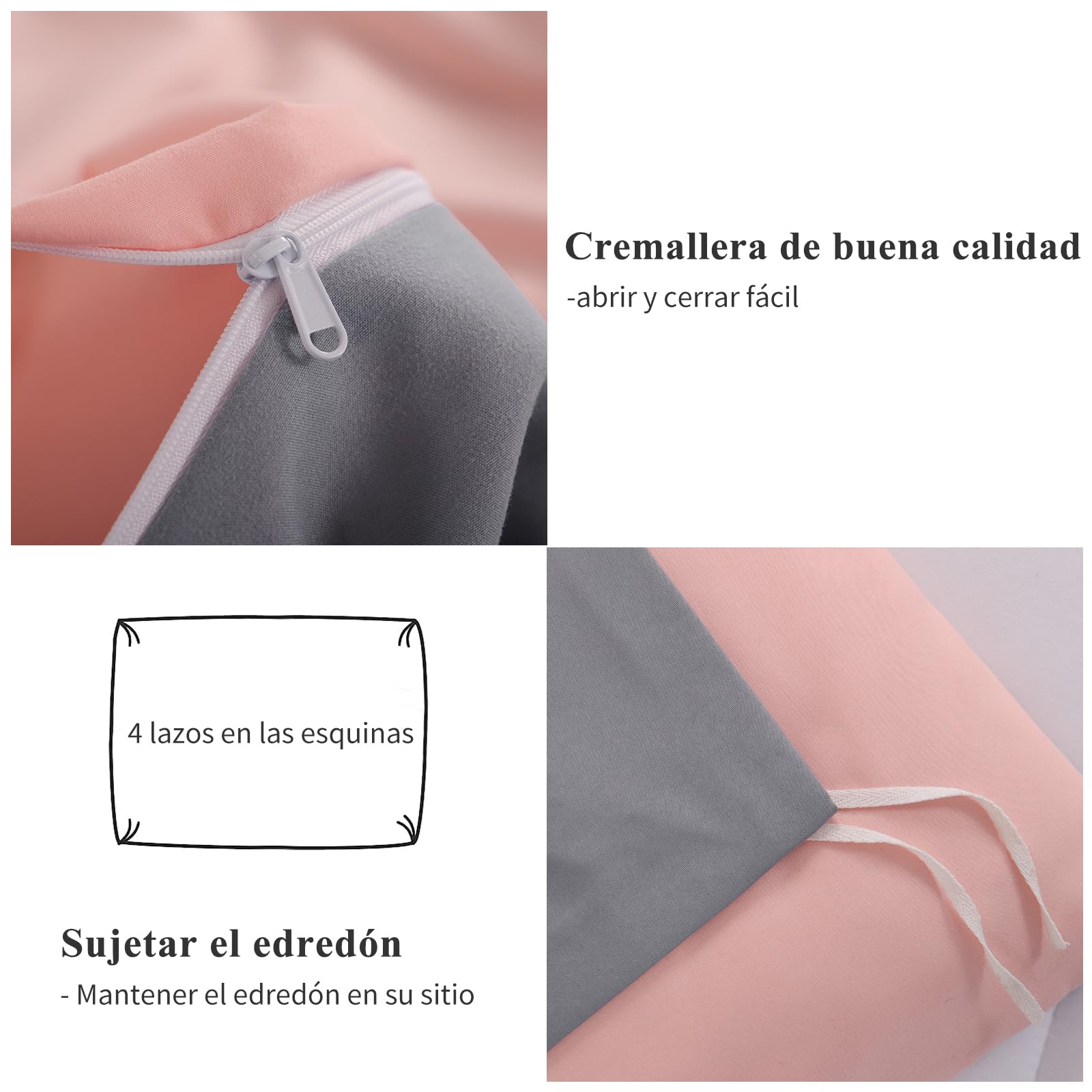 Funda Nórdica Ballet 150x220cm + 2 Fundas Almohada - Microfibra Transpirable, Diseño 3D, Cremallera