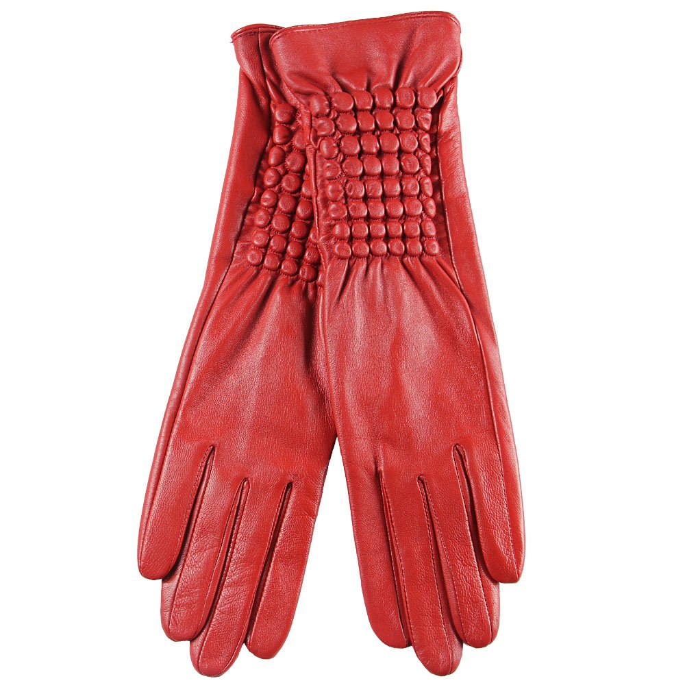 WARMEN Design Women Nappa Leather Elbow Long Gloves Tip for Winter Fur Overcoat