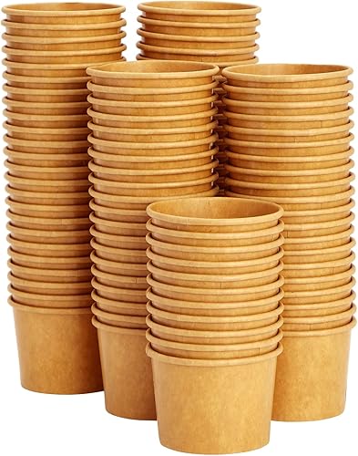 Miniatura 6 de Juvale Vasos de papel desechables para helado, revestimiento resistente a las fugas y tazas de gelato, cuencos de control de porciones de 5 onzas y