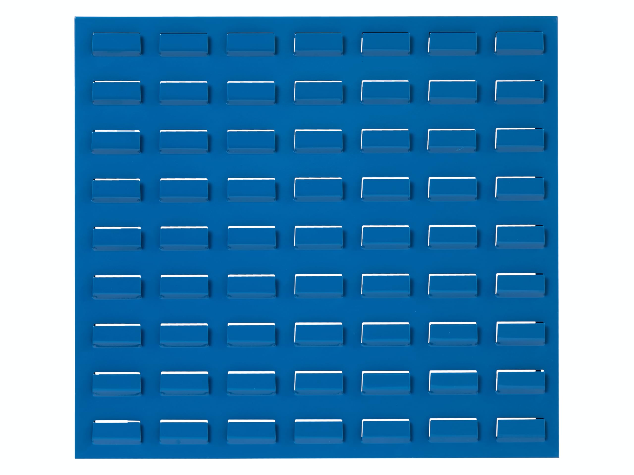 The Workplace Depot Steel Louvre Panel - Blue Powder-Coated Heavy-Duty Storage Panel, Precision Hook-On Bin Wall Organiser for Workshop, Garage & Industrial Use (460(H) x 500(W) mm)