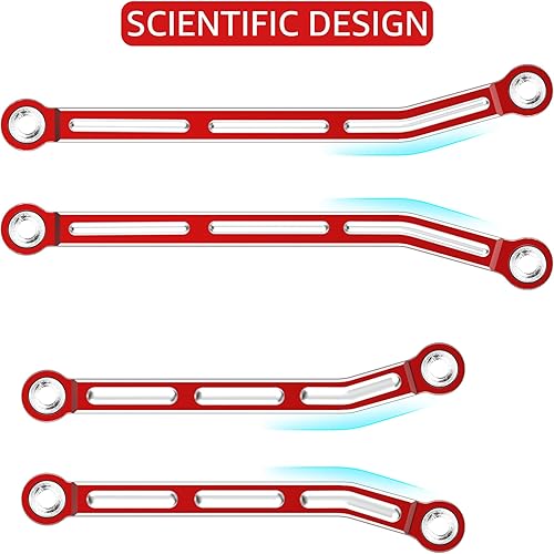 Miniatura 2 de COOWOO Juego de eslabones de chasis de alta liquidación, piezas de actualización para 118 TRX-4M RC Crawler Car Set de 8 rojo