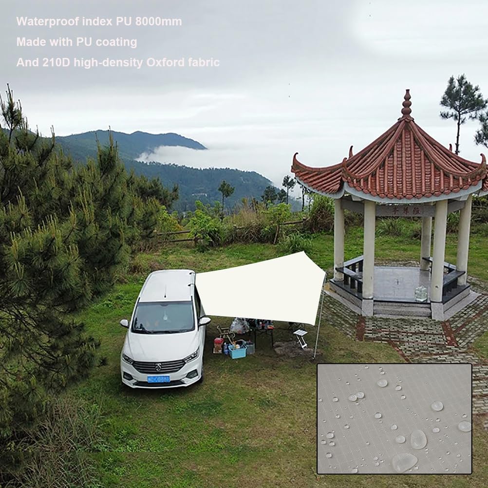 Tenda da Campeggio per Auto, 200x300cm, Tendalino Universale per Portellone Posteriore, Tettoia Parasole SUV, Tenda da Sole Impermeabile per Camper, Caravana, Furgone, MPV