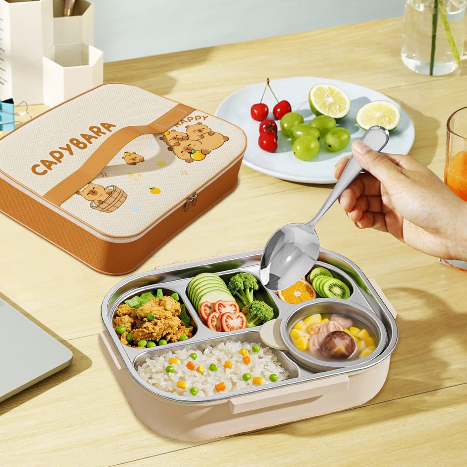 Générique Lunch Box Set Contenants Alimentaires En, Couverts Inclus