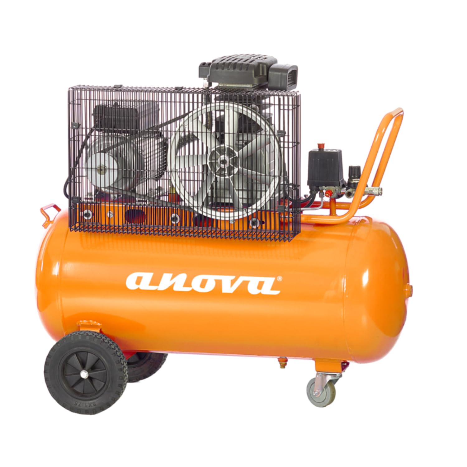 ANOVA - Compresor de aire Eléctrico | 4 HP - 3 KW | 230 V | 100 L | Revoluciones Máximas 2850 RPM | Para Inflado de Neumáticos, Herramientas Neumáticas y Pintura | Diseño Robusto
