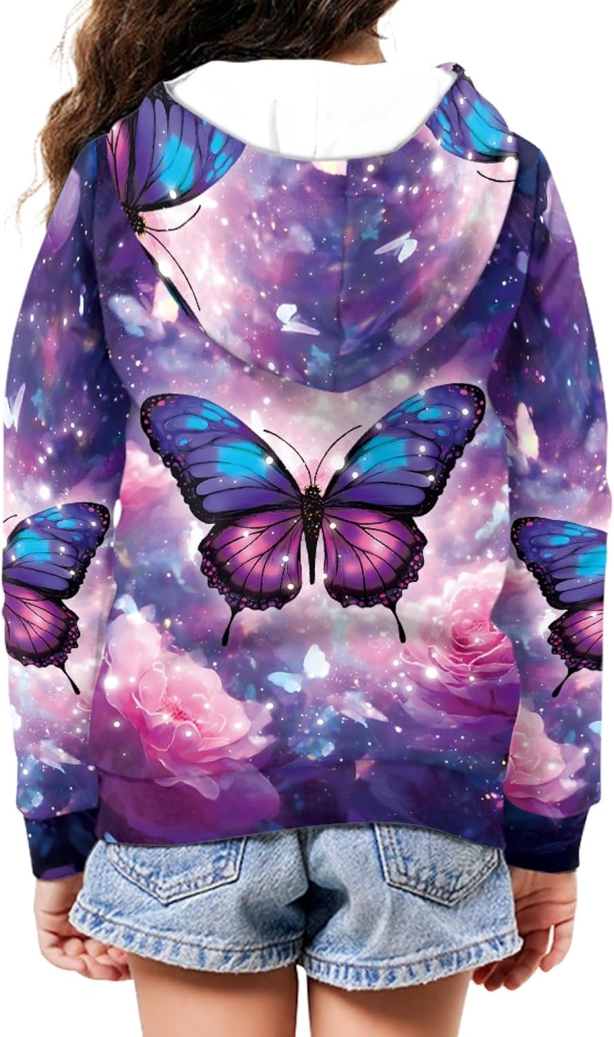 Zip Up Hooded Sweatshirt Girl Long Sleeve Animal Hoodie Lightweight Thin Casual Cute Jakcet Coat With Pockets